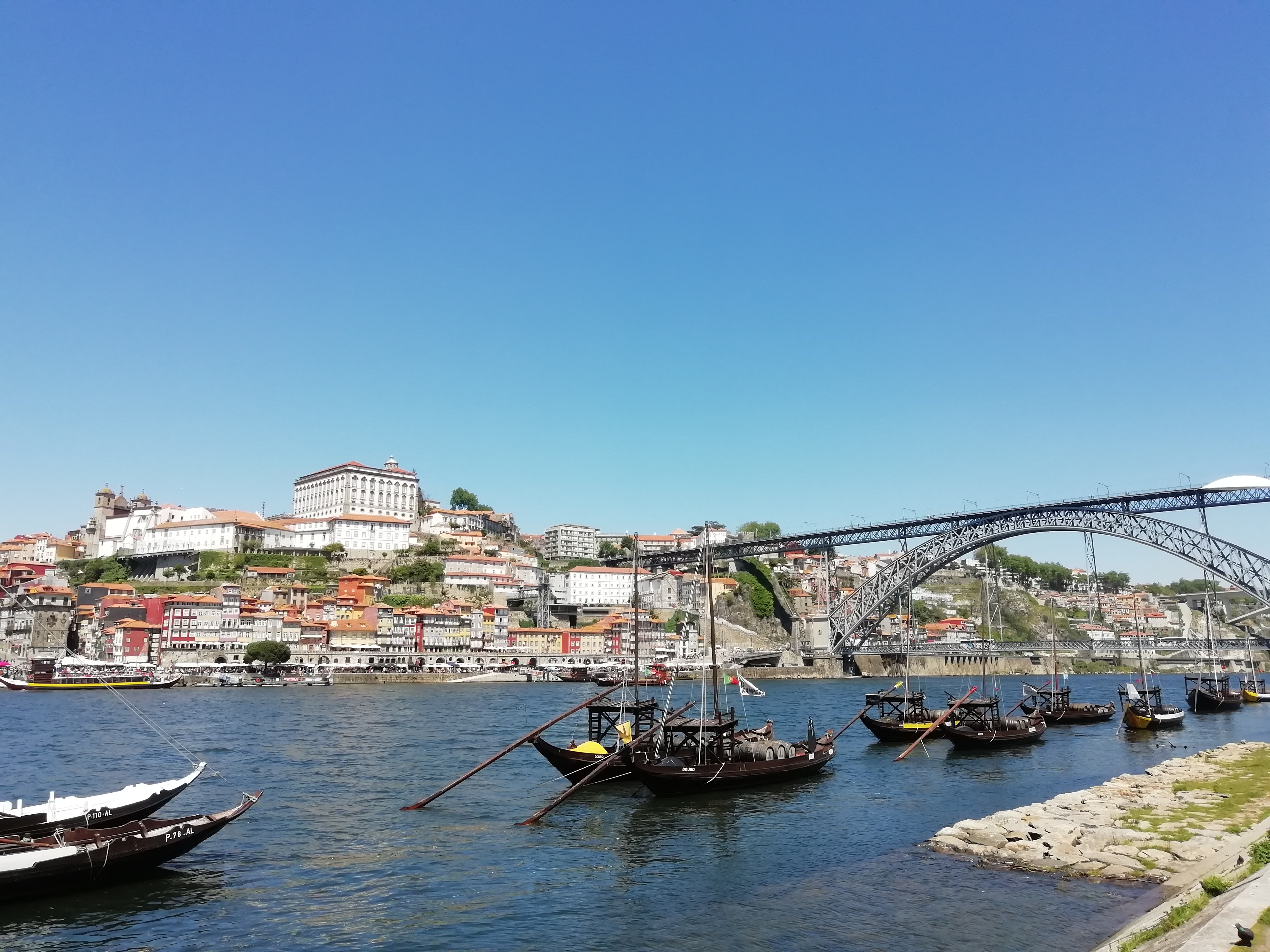old boat on river Douro in Porto, Portugal