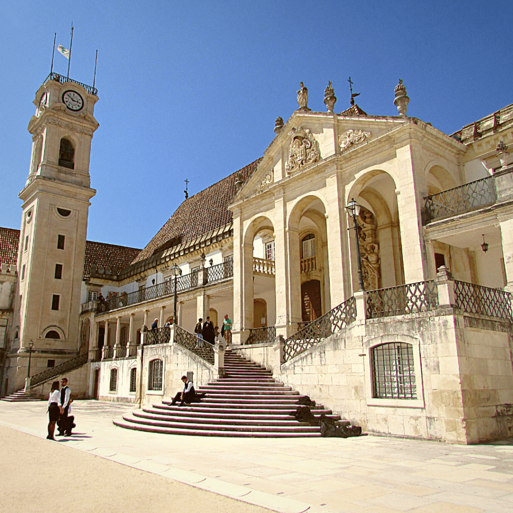 inner courtyard of old university in Coimbra, portugal