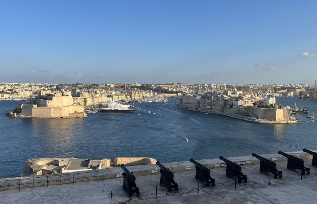 valletta, malta, view from the walls, cannons