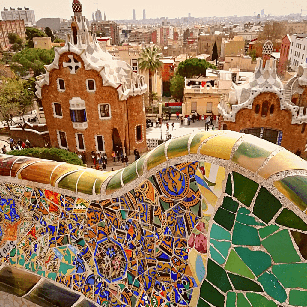 Park Guell, Gaudi, Barcelona, coloured tiles