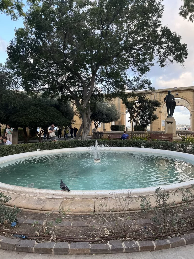round fountain in a park, Upper Barrakka Gardens, Valetta, Malta