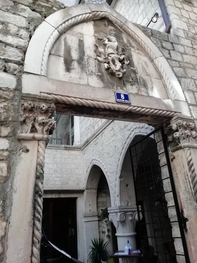 stone gate entrance old house, Split, Croatia