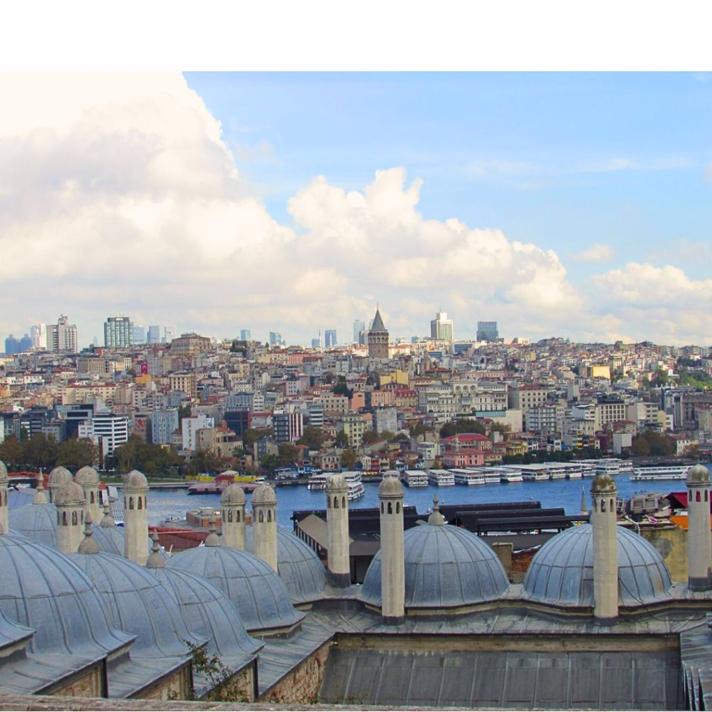 View from rooftop of Sulejmanija Mosque over Istanbul