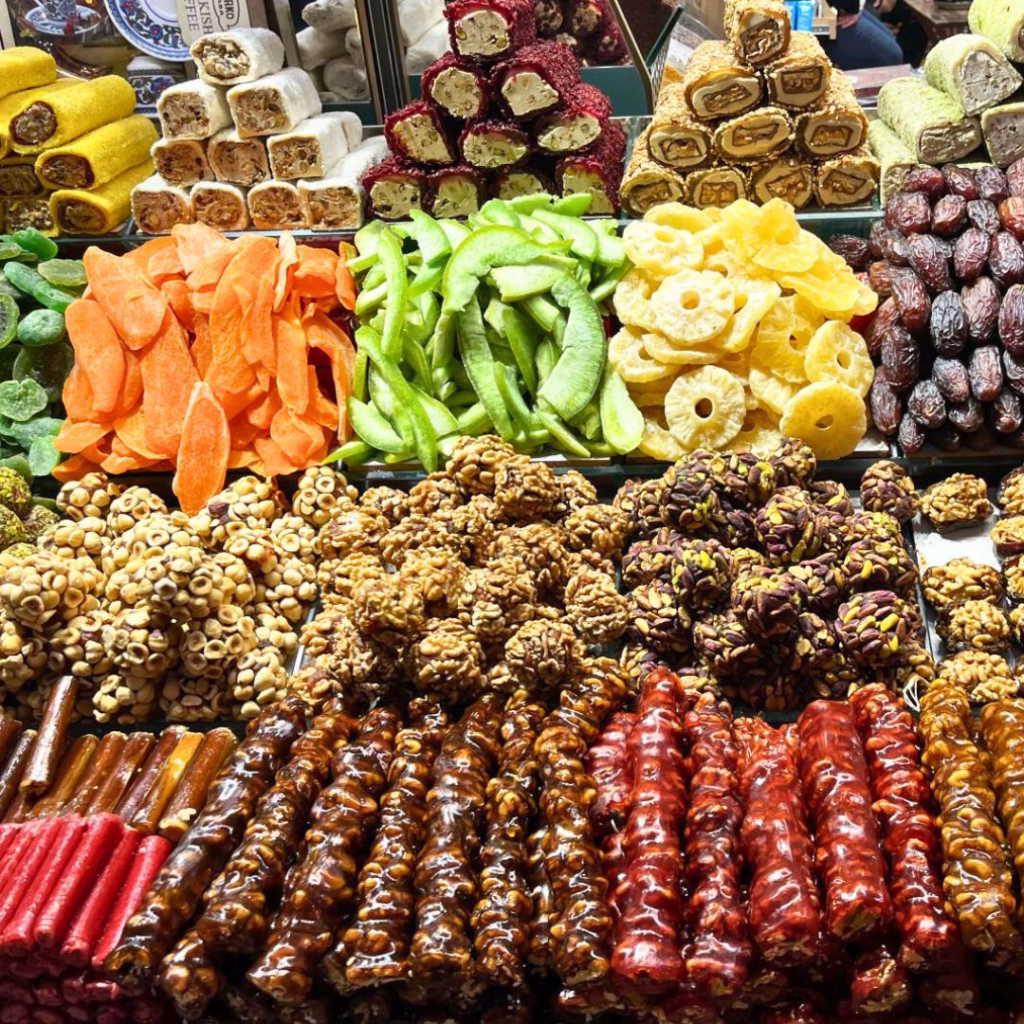Stand with dried fruit in Istanbul