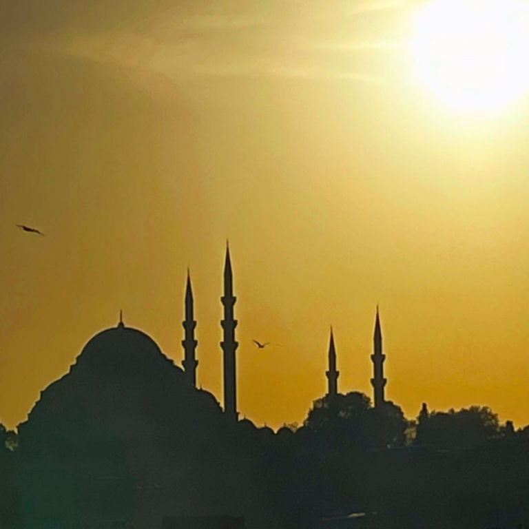 Sunset over Golden Horn and Sulejmanija Mosque